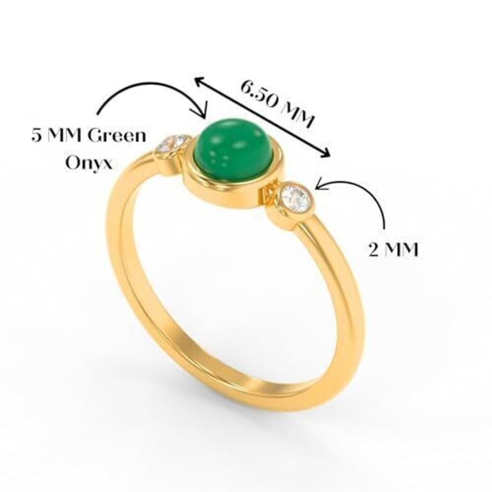 8813 18K Gold Plated 925 Sterling Silver Gemstone Ring , Round Shape - Picture 4 of 7